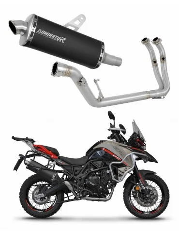 Ligne d'échappement complète inox Dominator P7 Noir pour Benelli TRK 702 / TRK 702X (2023-2024)