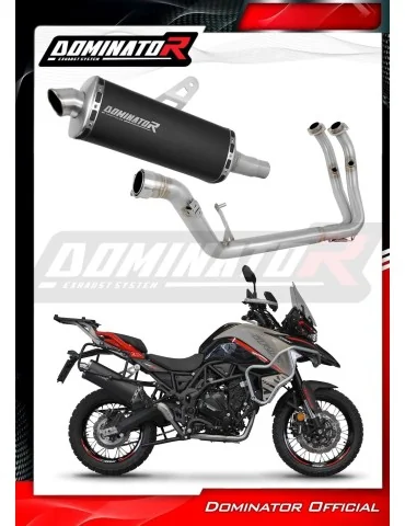 Ligne d'échappement complète inox Dominator P7 Noir pour Benelli TRK 702 / TRK 702X (2023-2024)