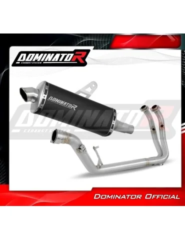 Ligne d'échappement complète inox Dominator P7 Noir pour Benelli TRK 702 / TRK 702X (2023-2024)
