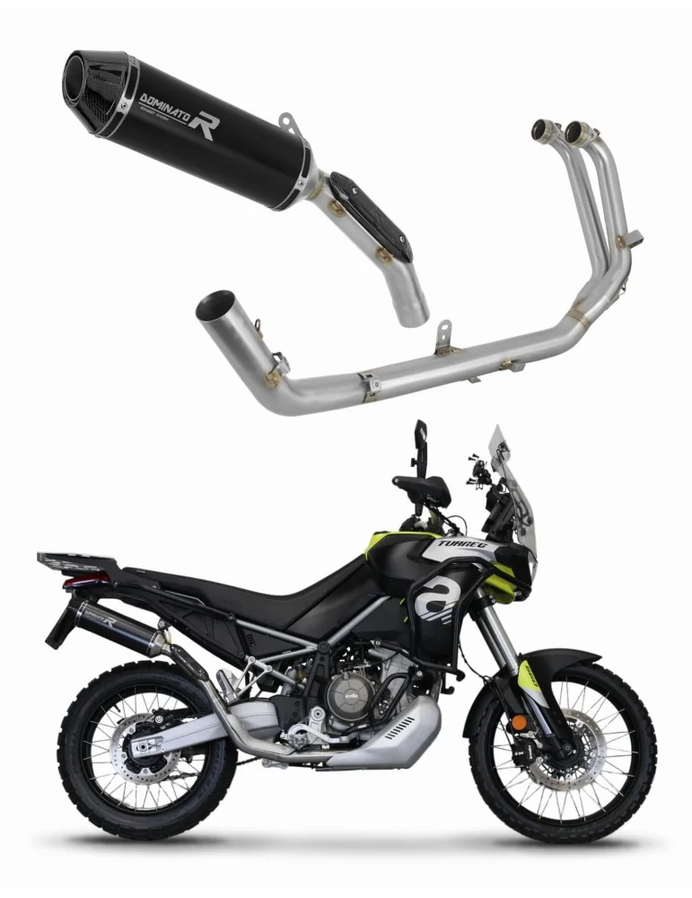 Ligne d'échappement complète inox Dominator HP3 Noir pour Aprilia Tuareg 660 (2021-2023)