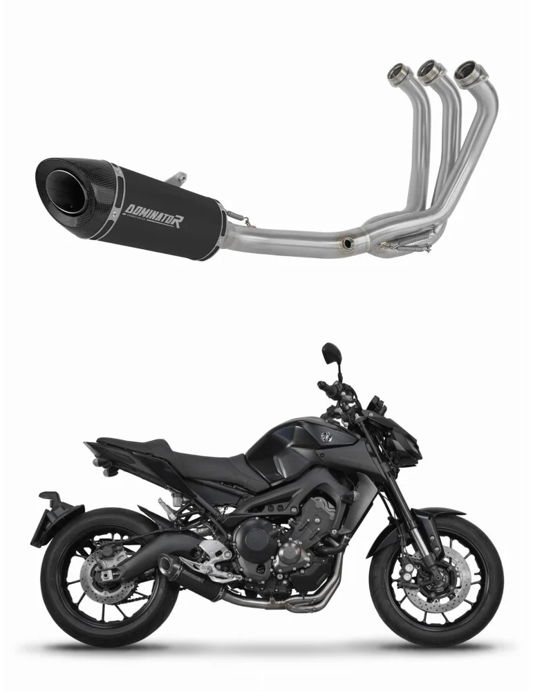 Ligne d'échappement complète inox Dominator HP8 Noir pour Yamaha MT-09 (2013-2016)