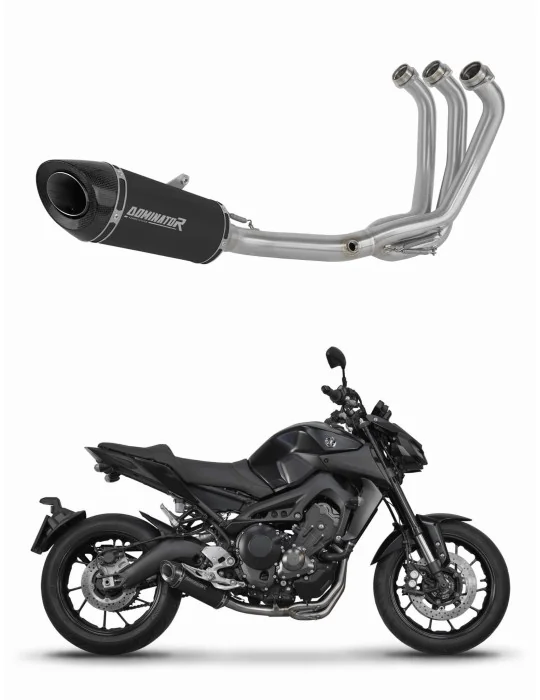 Ligne d'échappement complète inox Dominator HP8 Noir pour Yamaha MT-09 2013-2016, vue 1