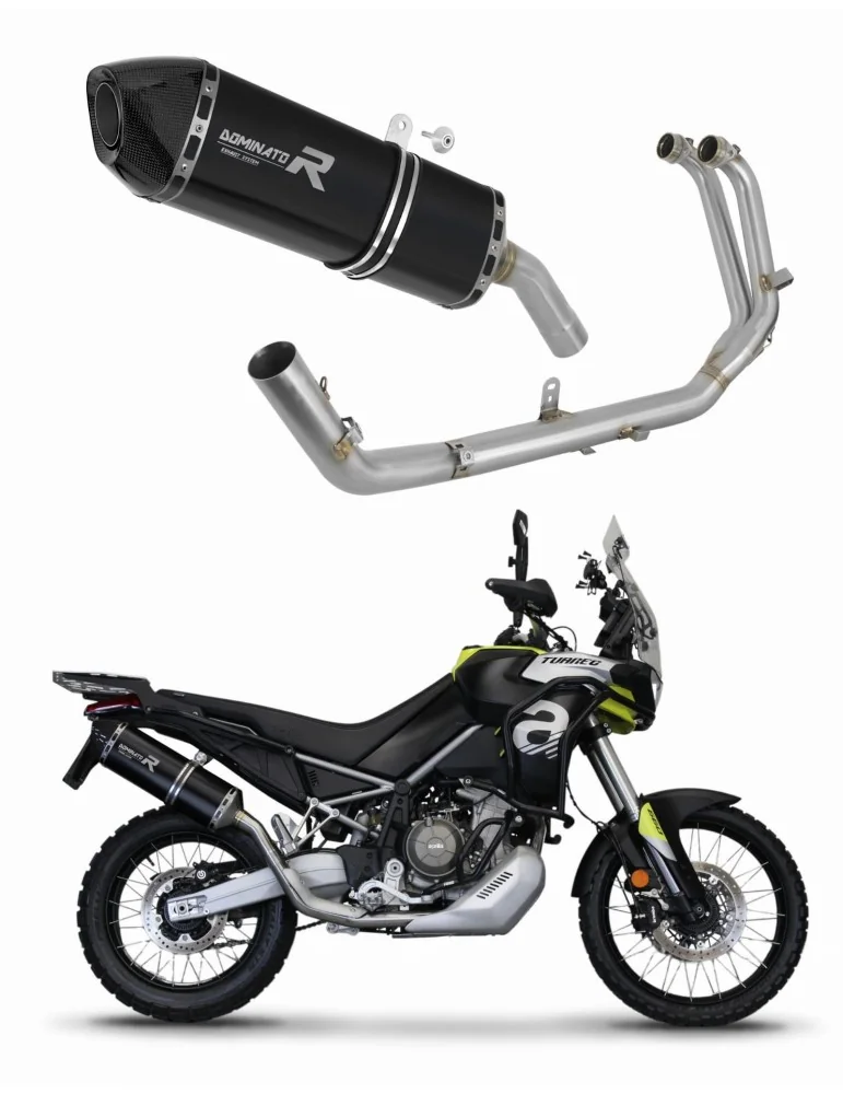 Ligne d'échappement complète inox Dominator HP7 Noir pour Aprilia Tuareg 660 (2021-2023)