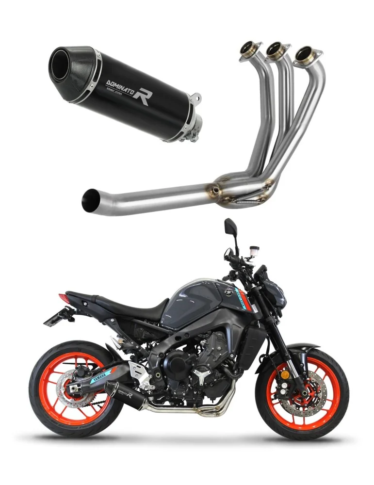 Ligne d'échappement complète inox Dominator HP3 Noir pour Yamaha MT 09 Low Level (2021-2023)