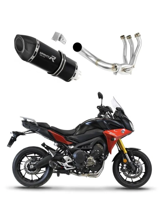 Ligne d'échappement complète inox Dominator HP5 Noir pour Yamaha MT 09 Tracer 900 2015-2020, vue 1