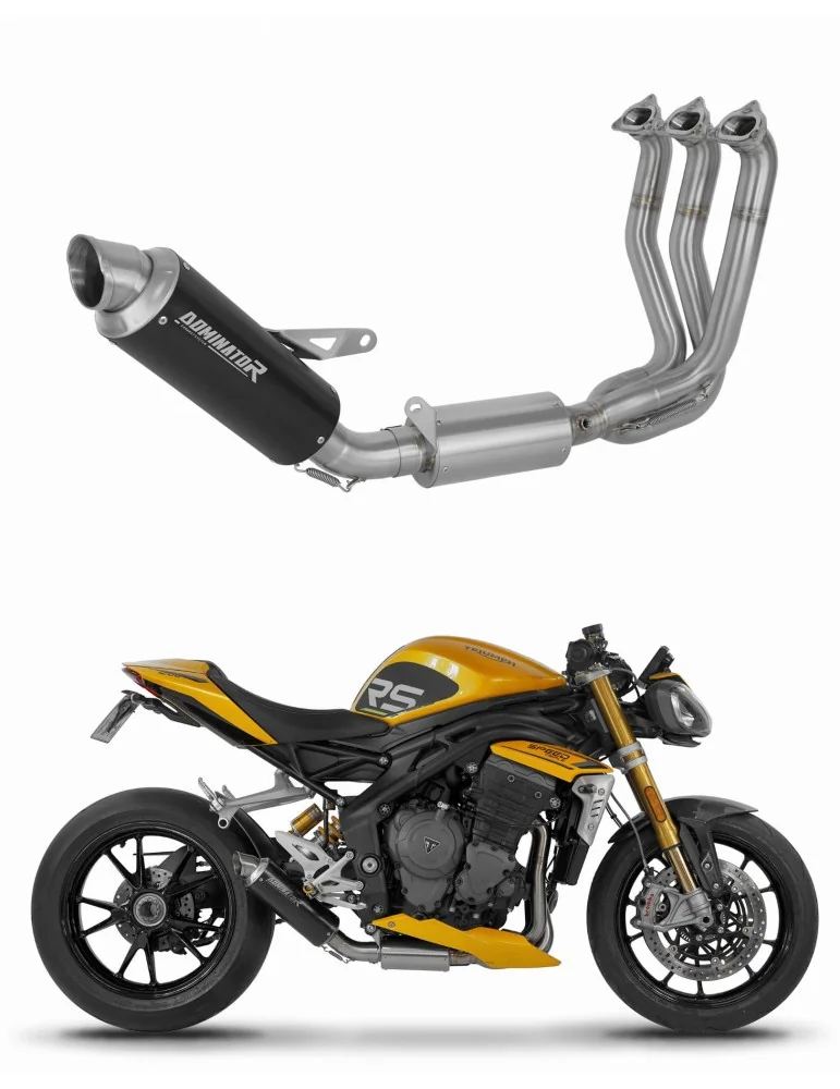 Ligne d'échappement complète inox Dominator GPF Noir pour Triumph Speed Triple 1200 RS / RR (2021-2024)
