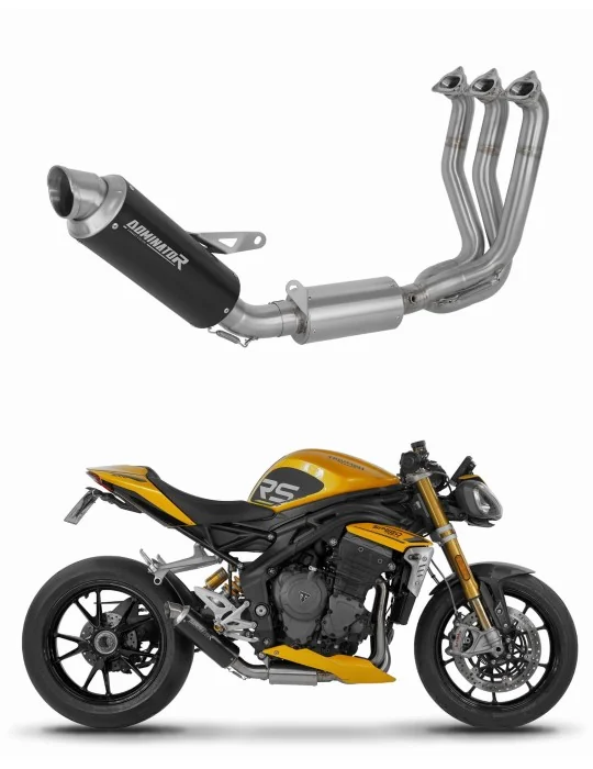 Ligne d'échappement complète inox Dominator GPF Noir pour Triumph Speed Triple 1200 RS / RR 2021-2024, vue 1
