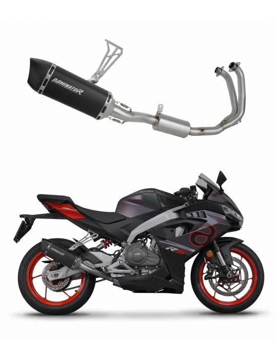 Ligne d'échappement complète inox Dominator HP6 Noir pour Aprilia RS 457 2024-2026, vue 1