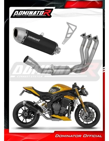 Ligne d'échappement complète inox Dominator S6 Noir pour Triumph Speed Triple 1200 RS / RR (2021-2024)