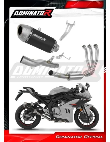 Ligne d'échappement complète inox Dominator S6 Noir pour CF Moto 675 SR-R (2024-2026)