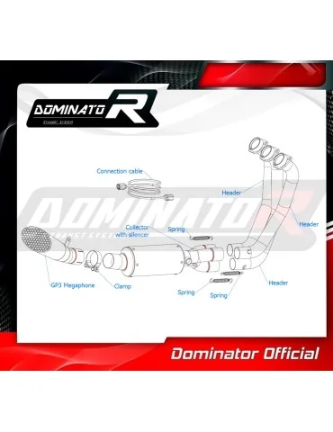 Ligne d'échappement complète inox Dominator GP3 pour Yamaha XSR 900 Low Level EX (2022-2023)