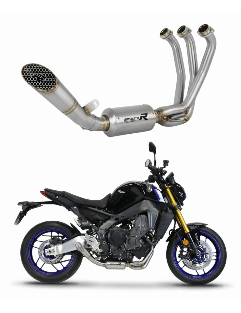 Ligne d'échappement complète inox Dominator GP3 EX Low Level pour Yamaha MT 09 (2021-2023)