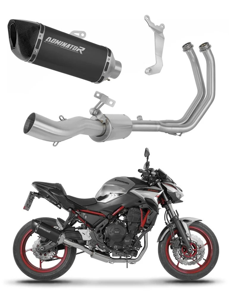Ligne d'échappement complète inox Dominator HP6 Noir pour Kawasaki Ninja 650 (2023-2026)