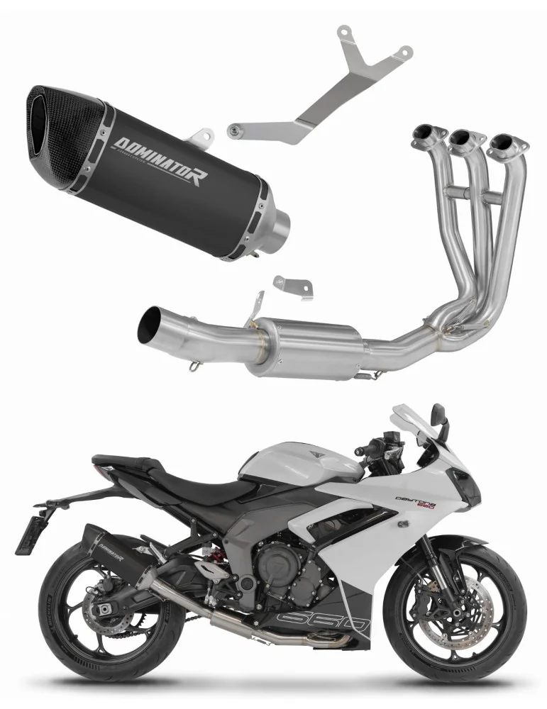 Ligne d'échappement complète inox Dominator HP6 Noir pour Triumph Daytona 660 (2024-2026)