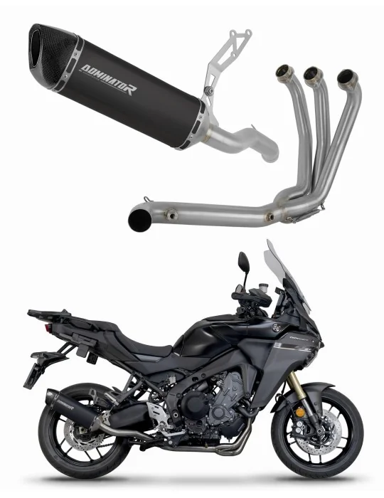 Ligne d'échappement complète inox Dominator HP6 Noir pour Yamaha Tracer 9 / GT 2025-2026, vue 1