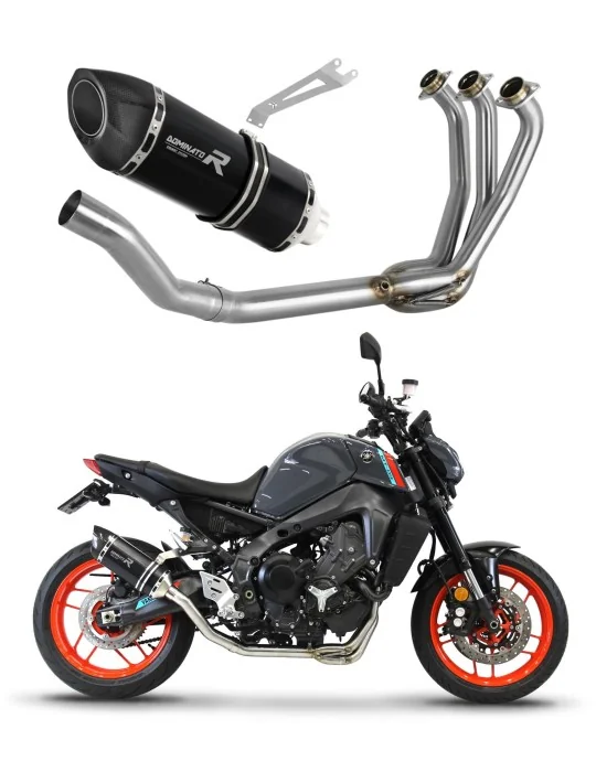 Ligne d'échappement complète inox Dominator HP5 Noir pour Yamaha MT 09 2021-2023, vue 1