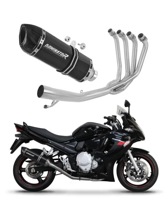 Ligne d'échappement complète inox Dominator HP1 Noir pour Suzuki GSXF 650 2007-2016, vue 1