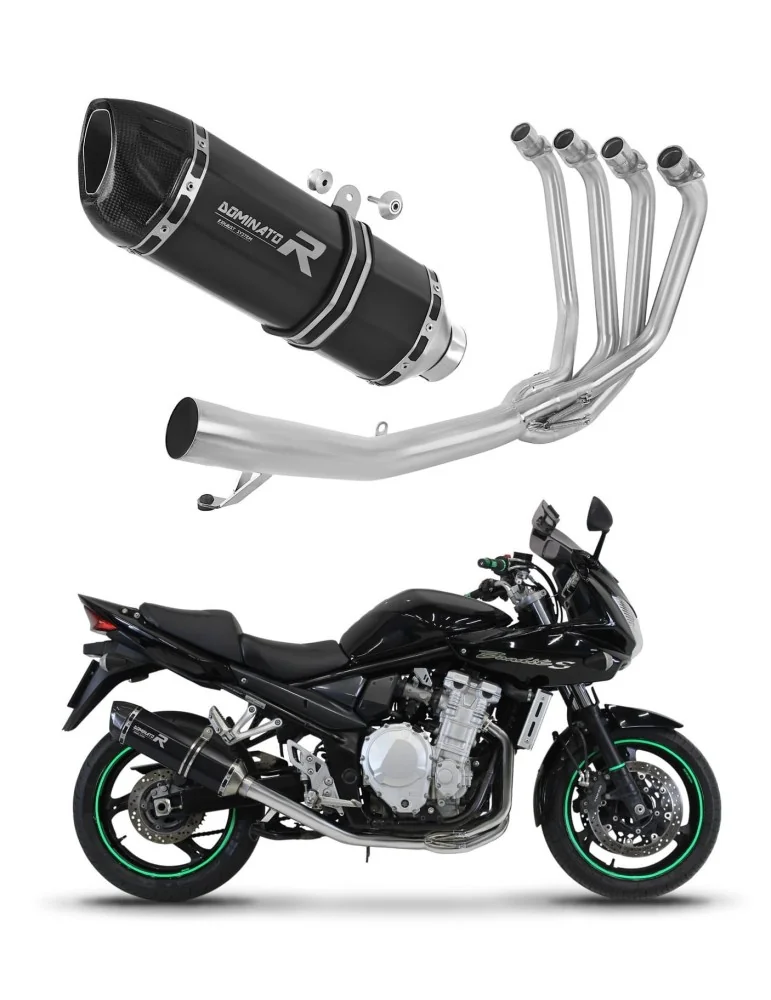 Ligne d'échappement complète inox Dominator HP1 Noir pour Suzuki GSF 650 Bandit N / S (2007-2016)