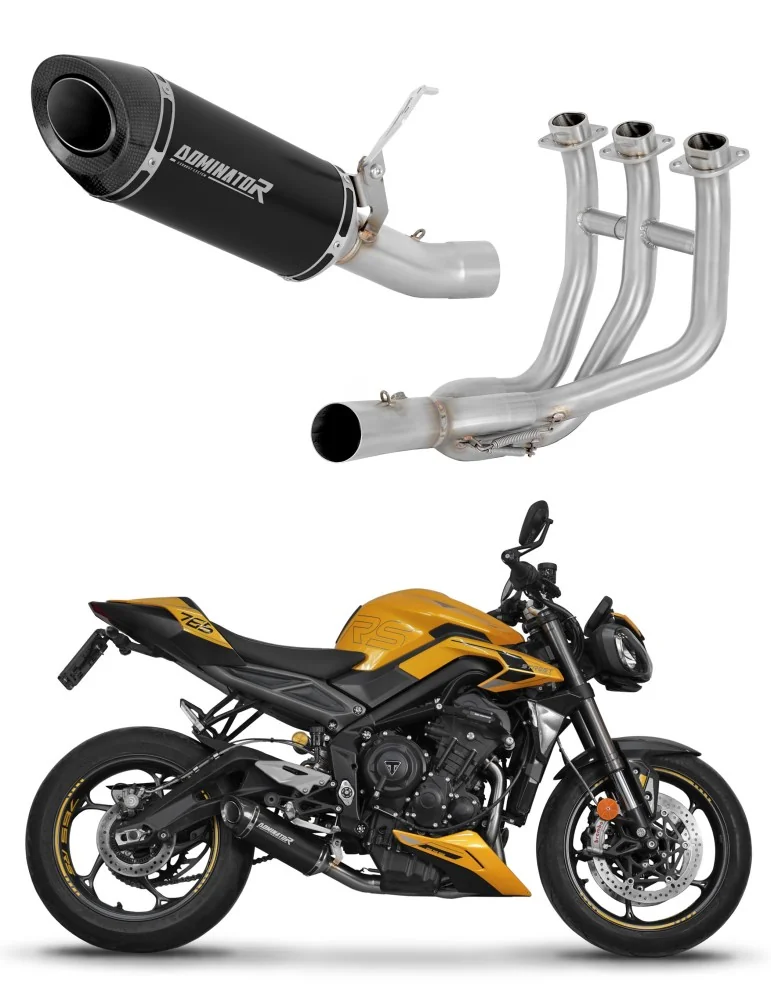 Ligne d'échappement complète inox Dominator HP8 Noir pour Triumph Street Triple 765 S / R / RS (2023-2024)