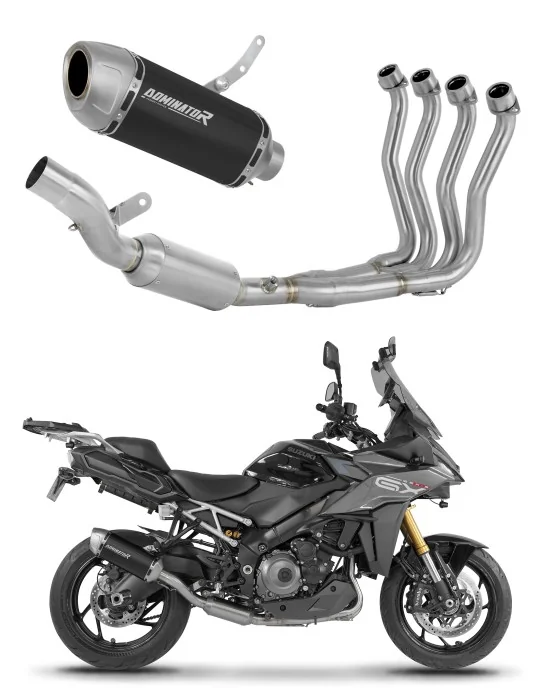 Ligne d'échappement complète inox Dominator S6 Noir EX pour Suzuki GSX-S 1000 GX 2025-2026, vue 1