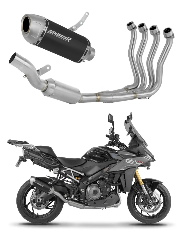 Ligne d'échappement complète inox Dominator S6 Noir EX pour Suzuki GSX-S 1000 GX (2024)