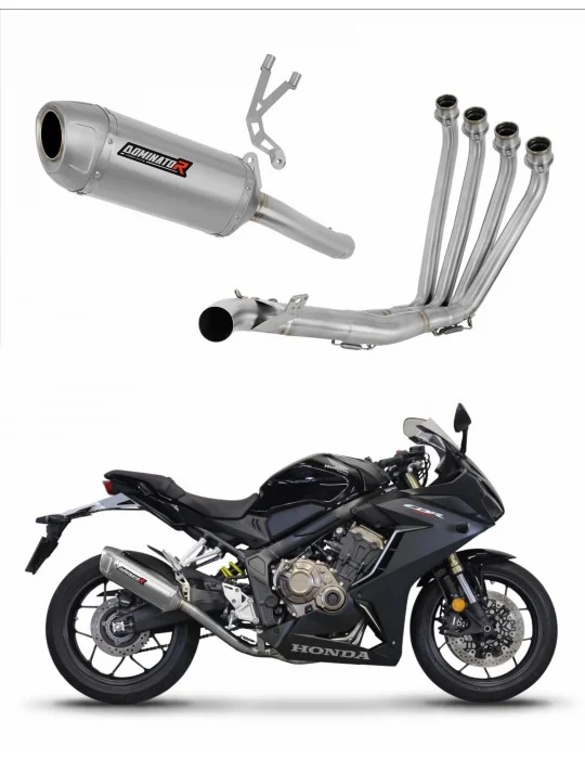 Ligne d'échappement complète inox Dominator S6 pour Honda CBR 650 R 2019-2023, vue 1