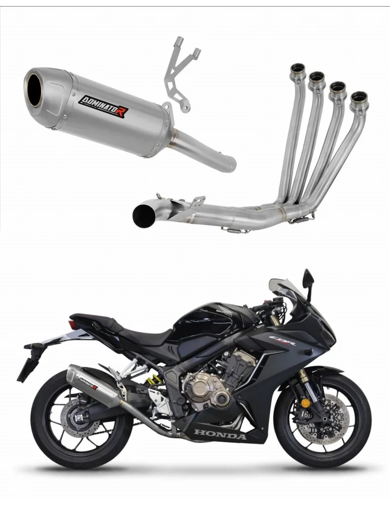 Ligne d'échappement complète inox Dominator S6 pour Honda CB 650 R (2019-2023)