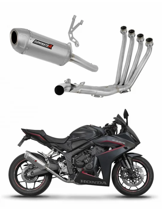 Ligne d'échappement complète inox Dominator S6 pour Honda CB 650 R / E-Clutch 2024-2025, vue 1