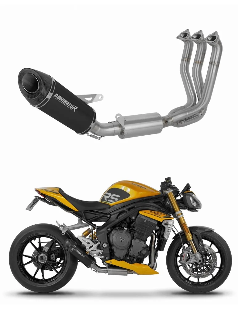 Ligne d'échappement complète inox Dominator HP8 Noir pour Triumph Speed Triple 1200 RS / RR (2021-2024)