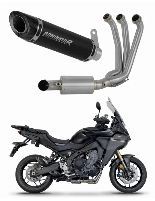 Ligne d'échappement complète inox Dominator HP8 Noir EX pour Yamaha Tracer 9 / GT 2025-2026, vue 1
