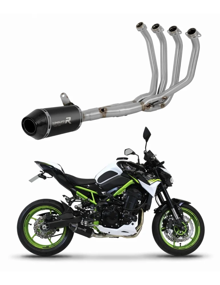 Ligne d'échappement complète inox Dominator HP3 Noir pour Kawasaki Z 900 A2 Low Level (2017-2019)