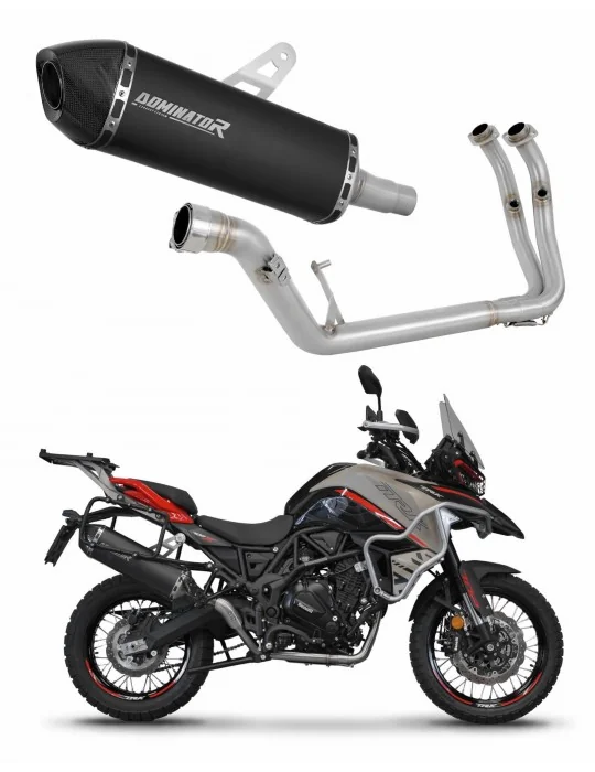 Ligne d'échappement complète inox Dominator HP7 Noir pour Benelli TRK 702 / TRK 702X 2023-2024, vue 1