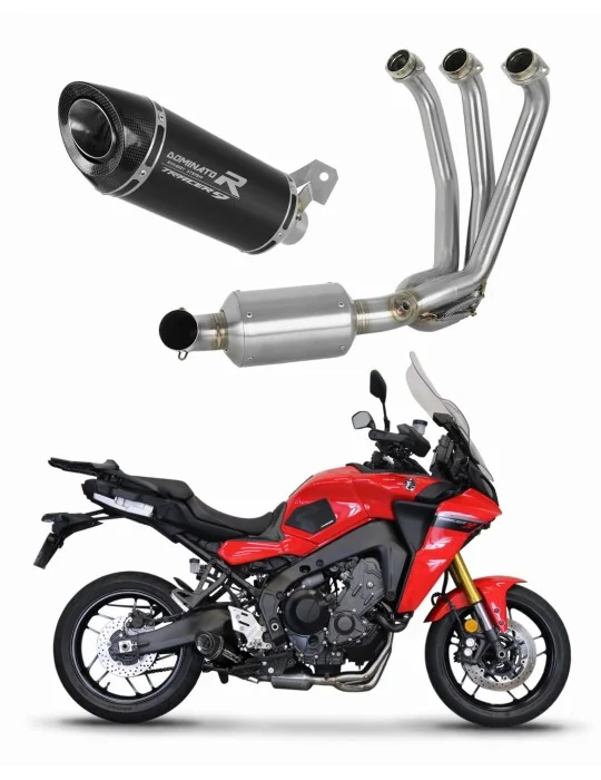 Ligne d'échappement complète inox Dominator HP8 Noir EX pour Yamaha Tracer 9 / GT 2021-2024, vue 1