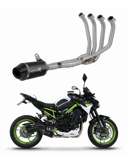 Ligne d'échappement complète inox Dominator HP3 Noir pour Kawasaki Z 900 Low Level 2020-2024, vue 1