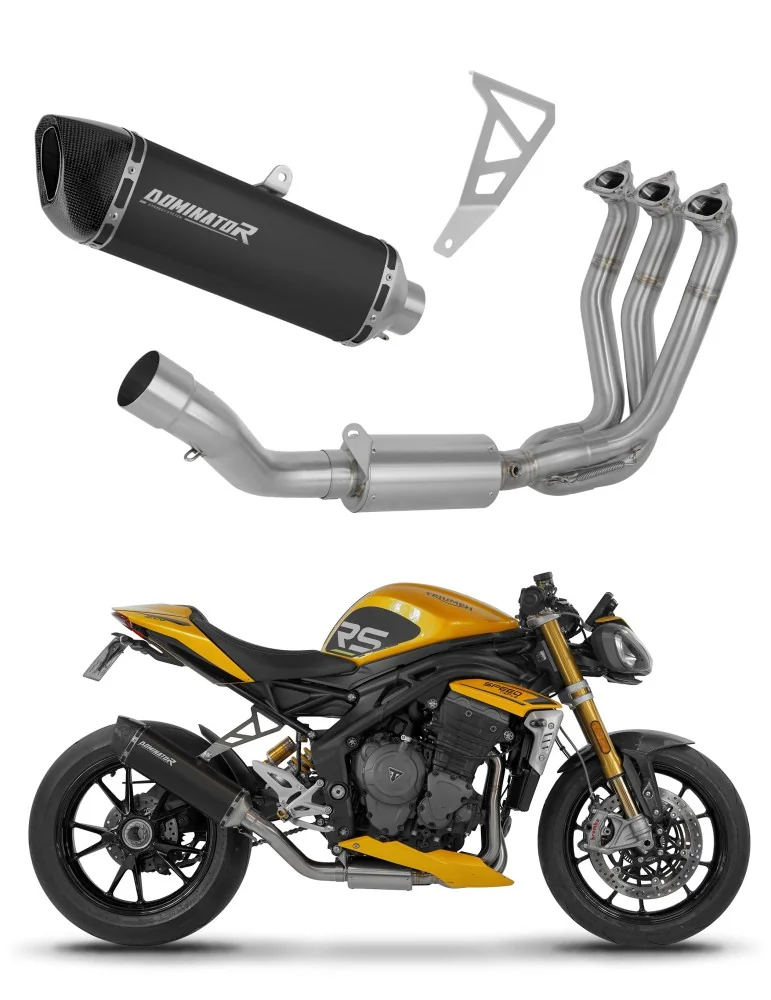 Ligne d'échappement complète inox Dominator HP6 Noir pour Triumph Speed Triple 1200 RS / RR (2021-2024)
