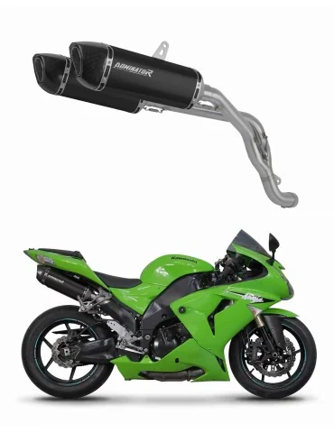 Silencieux slip-on Dominator HP6 Noir pour Kawasaki ZX10R (2006-2007) - réf. KA089DFBL