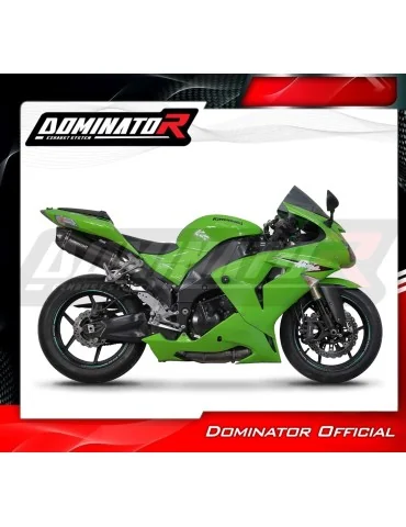 Silencieux slip-on Dominator HP6 Noir pour Kawasaki ZX10R (2006-2007) - réf. KA089DFBL