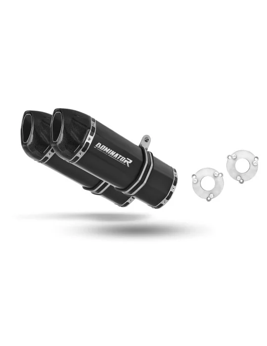 Silencieux bolt-on Dominator HP1 Noir pour Suzuki GSXR 1000 K7 K8 2007-2008, vue 1