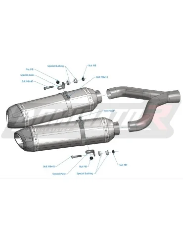Silencieux slip-on Dominator HP1 Noir pour Aprilia SMV Dorsoduro 750 (2008-2016)