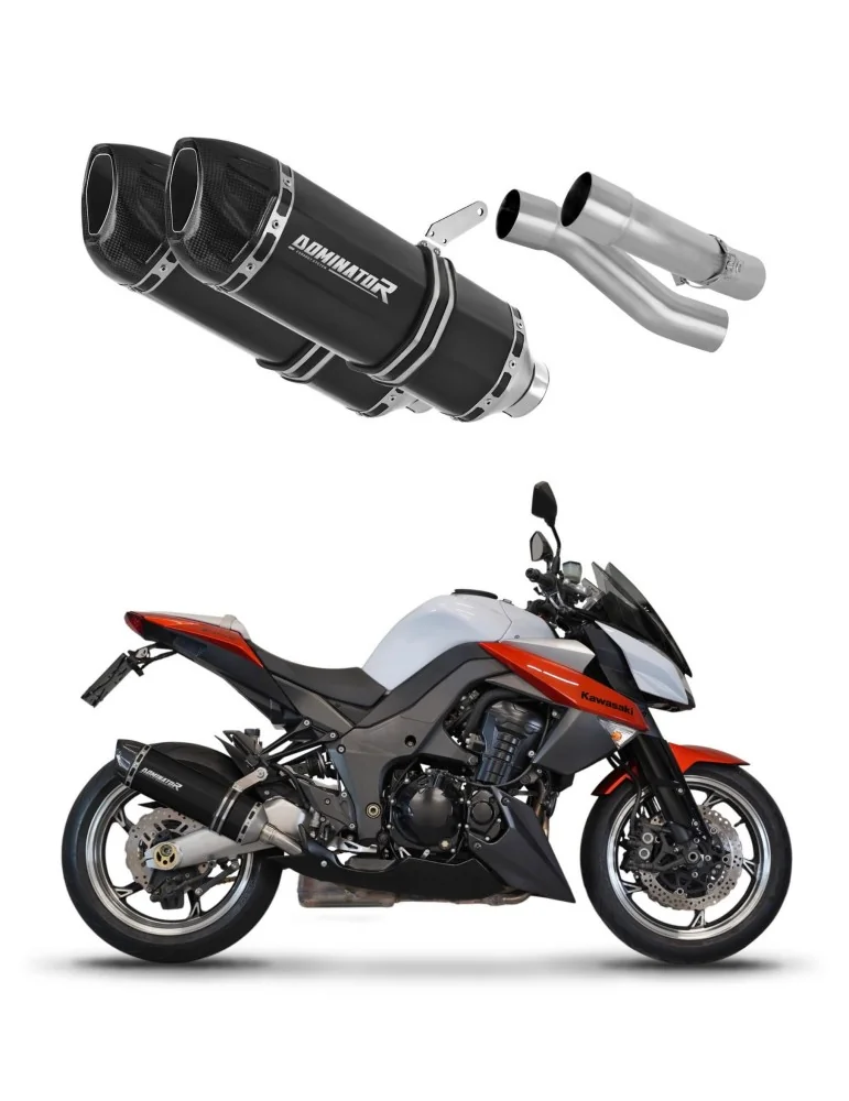 Silencieux slip-on Dominator HP1 Noir pour Kawasaki Z1000 (2014-2016)