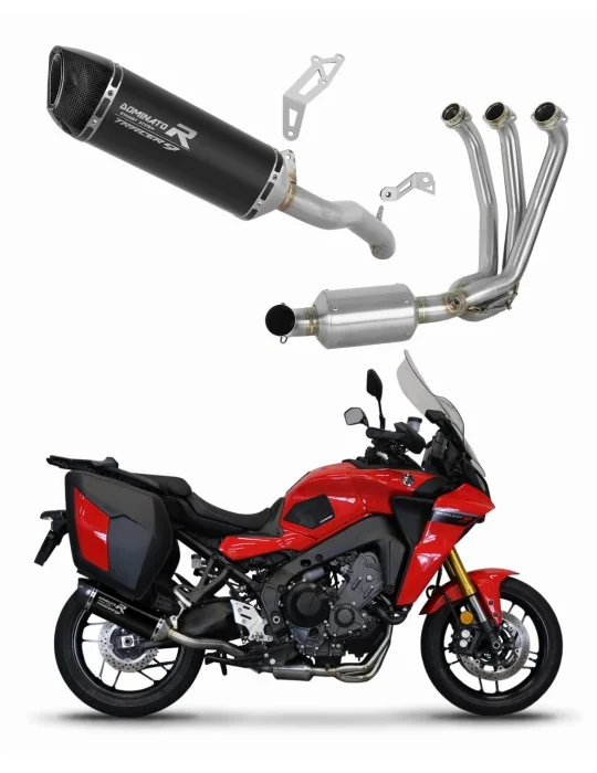 Ligne d'échappement complète inox Dominator HP6 Noir EX pour Yamaha Tracer 9 / GT 2021-2024, vue 1