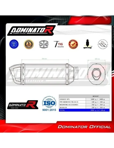 Silencieux slip-on Dominator HP1 Noir pour Ducati Monster 796 (2010-2015)