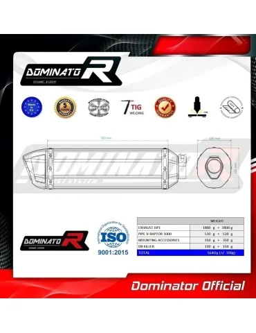 Silencieux slip-on Dominator HP1 Noir pour Cagiva V Raptor 1000