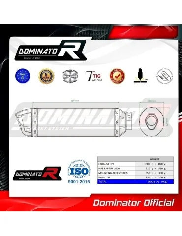 Silencieux slip-on Dominator HP1 Noir pour Cagiva Raptor 1000