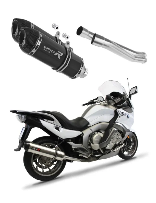 Silencieux slip-on Dominator HP1 Noir pour BMW K1600 GT GTL 2011-2023, vue 1