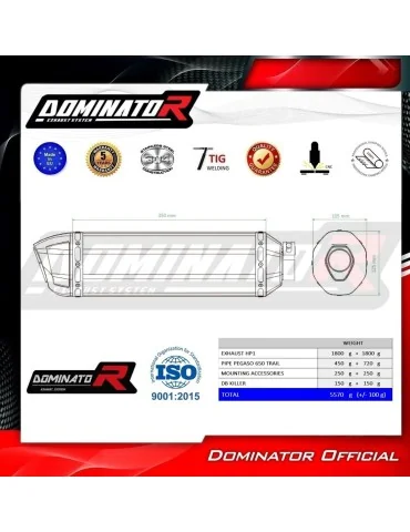 Silencieux slip-on Dominator HP1 Noir pour Aprilia Pegaso 650 Trail (2006-2010)
