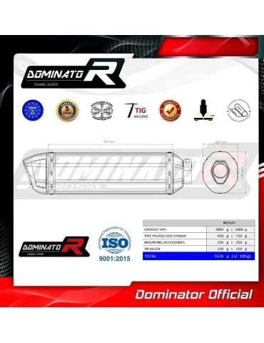 Silencieux slip-on Dominator HP1 Noir pour Aprilia Pegaso 650 Strada (2005-2006)