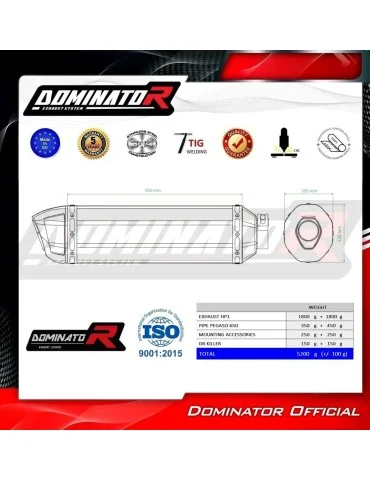 Silencieux slip-on Dominator HP1 Noir pour Aprilia Pegaso 650 (1997-2000)