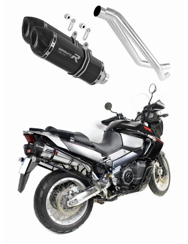 Silencieux slip-on Dominator HP1 Noir pour Aprilia ETV 1000 Caponord (2005-2007)