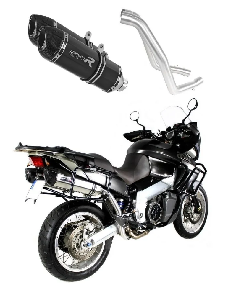 Silencieux slip-on Dominator HP1 Noir pour Aprilia ETV 1000 Caponord (2001-2004)